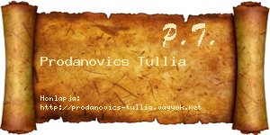 Prodanovics Tullia névjegykártya